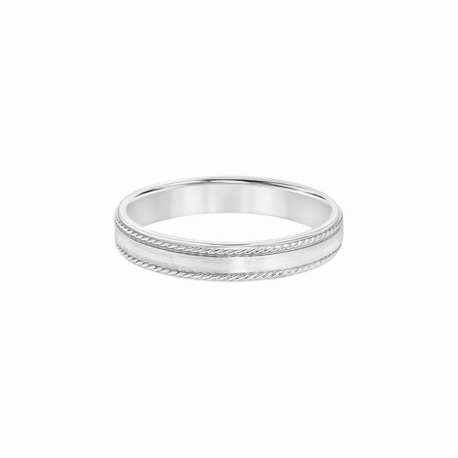 Side Rope and Brushed Finish 4mm Band