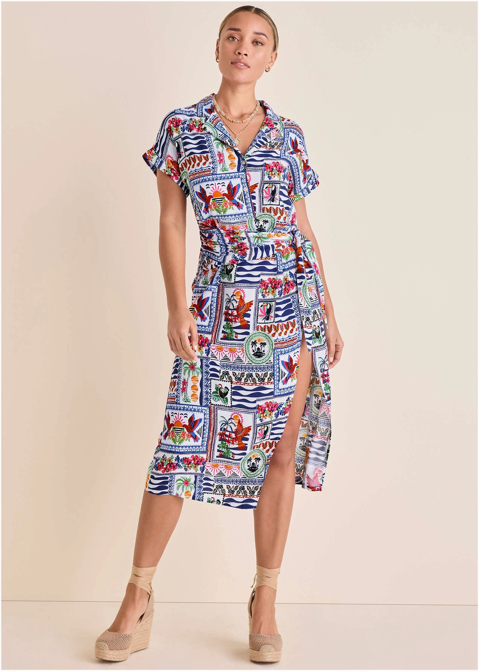 Side Tie Midi Dress - Postcard Vacay