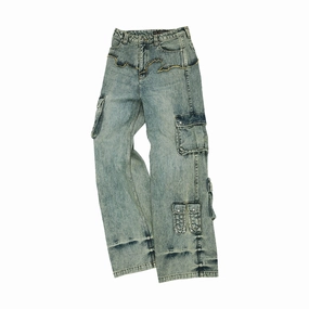Simiz Denim Cargo Jeans 'Coated Yellow'