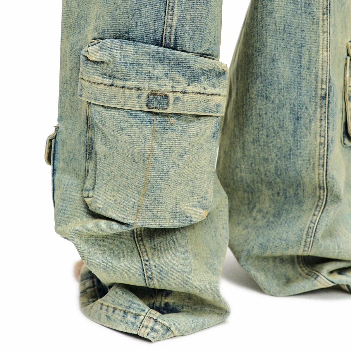 Simiz Denim Cargo Jeans 'Coated Yellow'