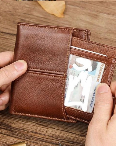 Simple Anti-Theft Leather Men's RFID billfold Wallet Multi-Card Wallet For Men