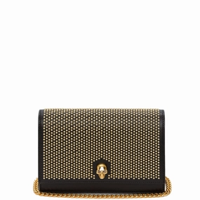 Skull Mini Bag Studded, Black/Gold