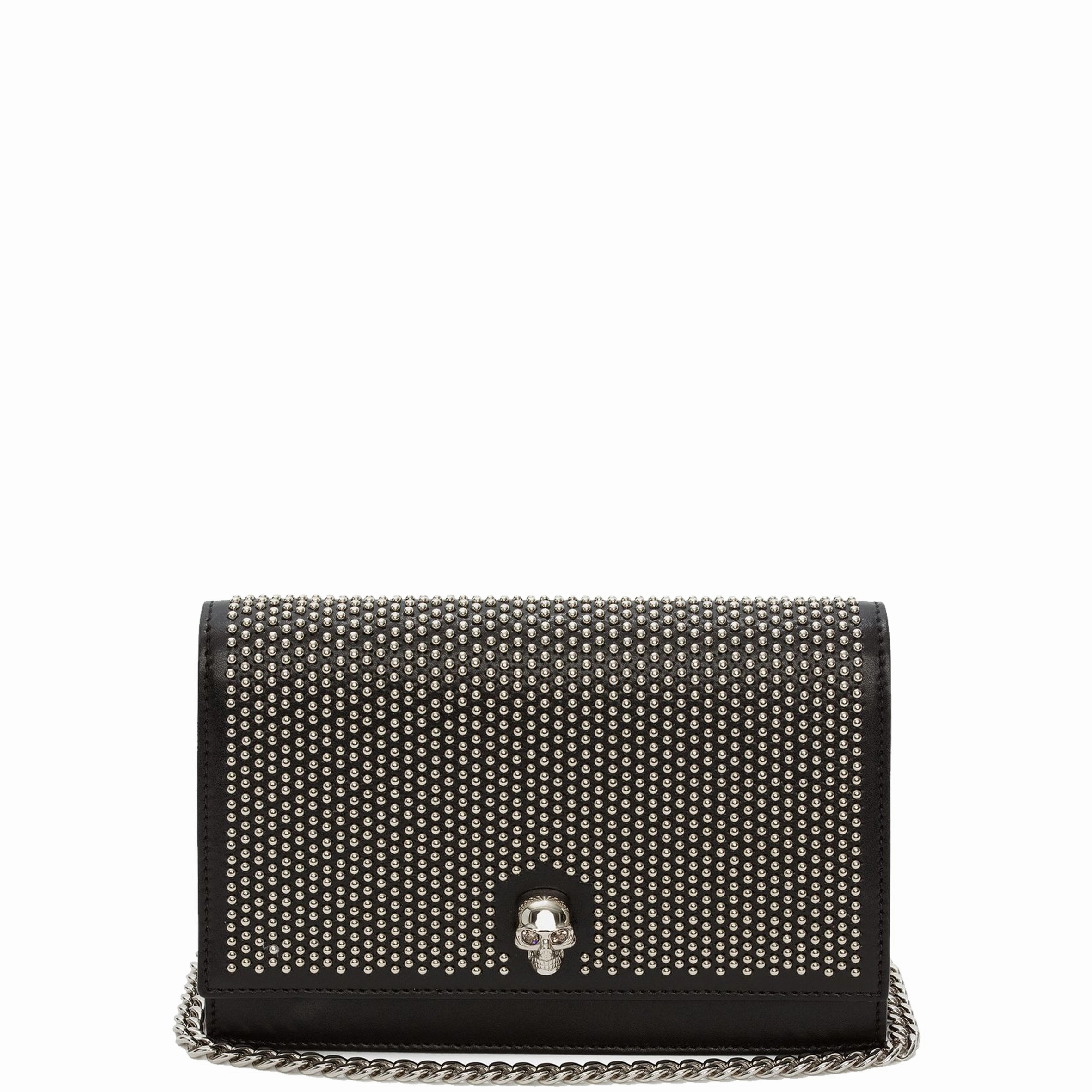 Skull Mini Bag Studded, Black/Silver