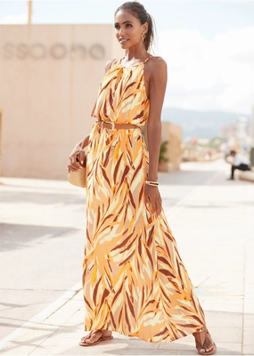 Sleeveless Maxi Dress - Cream Multi