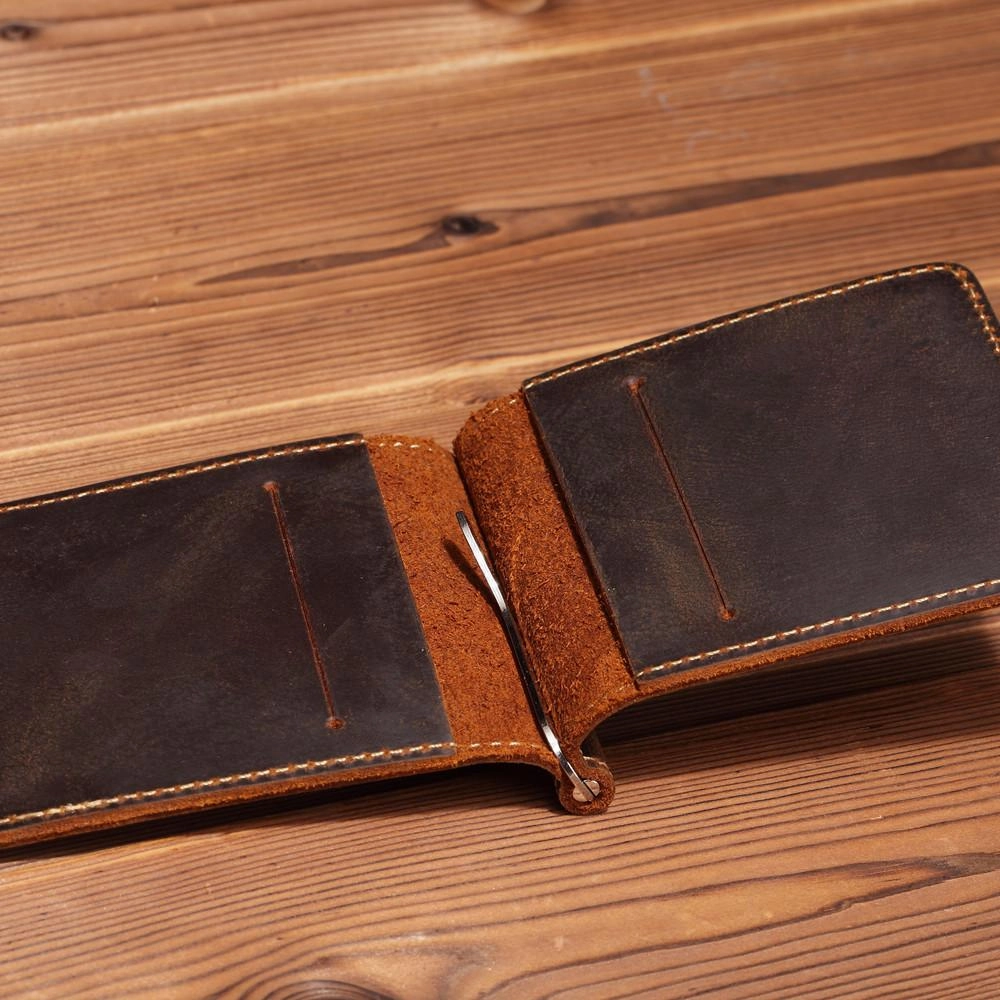 Slim Leather Mens Small Bifold Wallet Money Clip Wallet billfold Wallet Front Pocket Wallet for Men