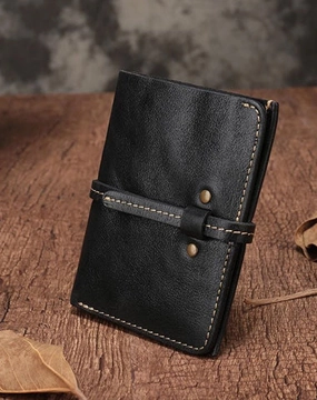 Slim Mens Black Leather Vertical Small billfold Wallet Bifold Brown Small Wallet for Men