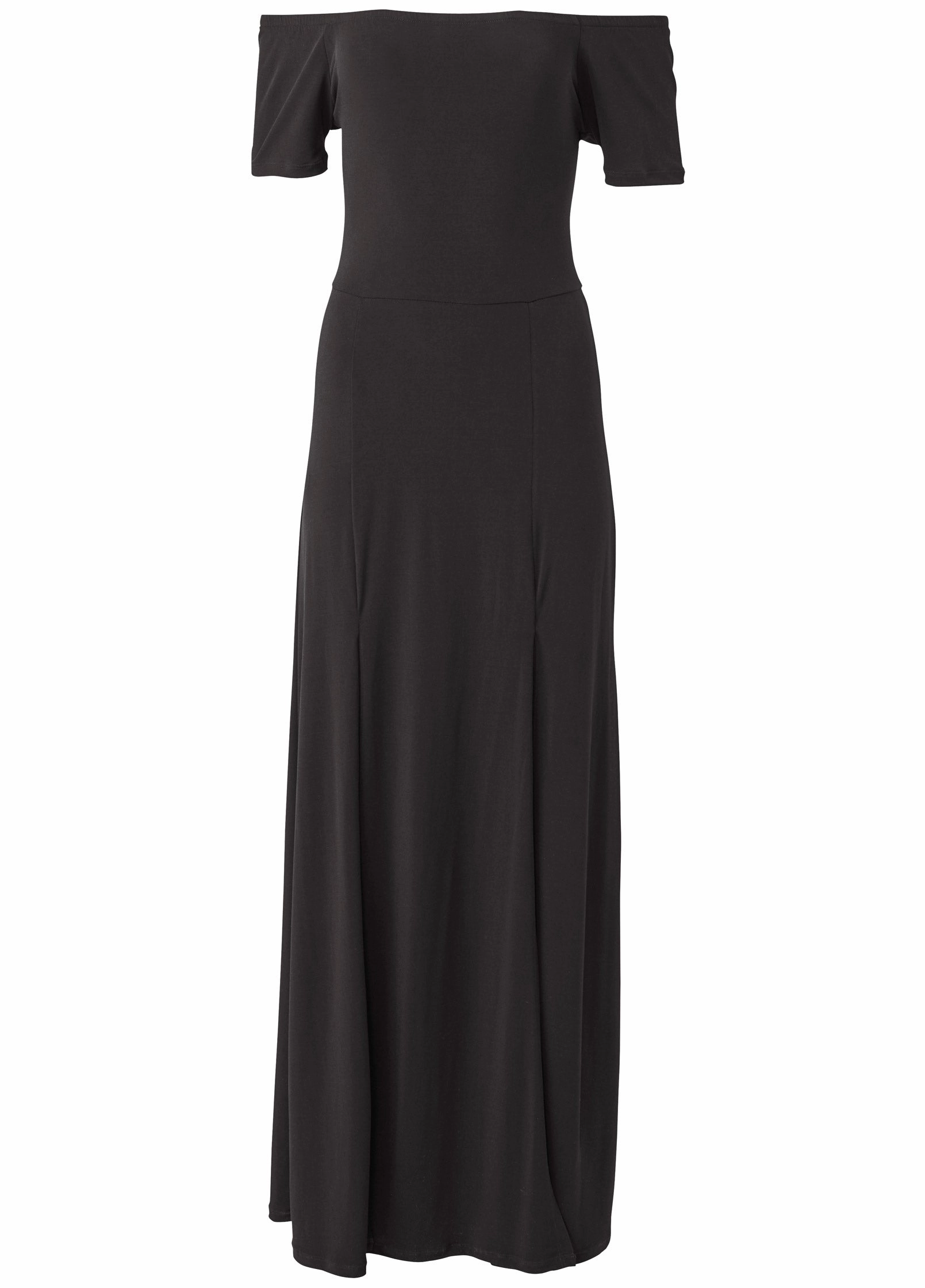 Slit Detail Maxi Dress - Black