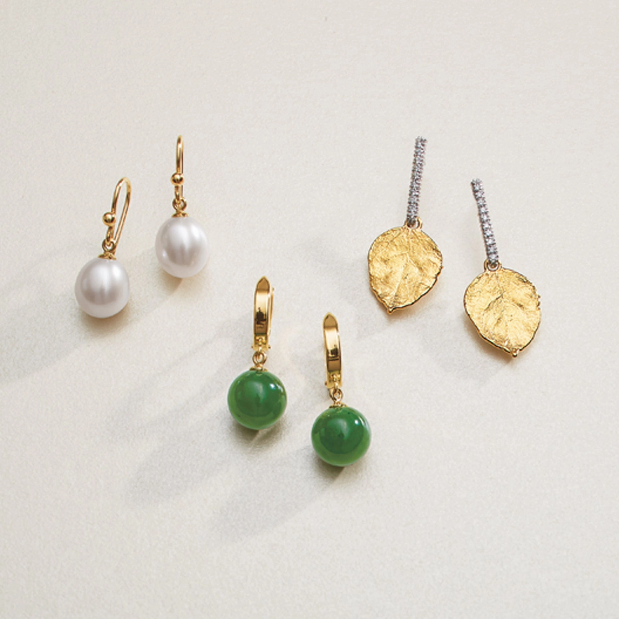 Soho Earrings in Green Nephrite Jade