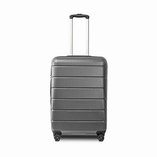 SSLine 3 Piece ABS Luggage Sets with Spinner Wheels,Expandable Suitcase Luggage Lightweight with TSA Lock,Hard Shell Spinner Carry On Suitcase (20 24 28 Inch) (Type-3, Gray)