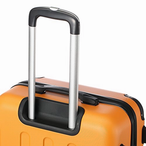 SSLine 3 Piece Luggage Sets Hardshell Spinner Luggages Swivel Wheels Suitcase Portable Rolling Trolley Case - 20" 24" 28" Spinner Suitcases Orange