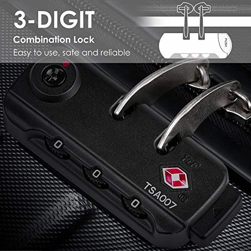 SSLine 3 Piece Luggage Sets Suitcase,Expandable ABS Lightweight Hardshell Spinner Wheel 3 Piece Set Travel Bag with TSA Lock 20/24/28 inch (Black)
