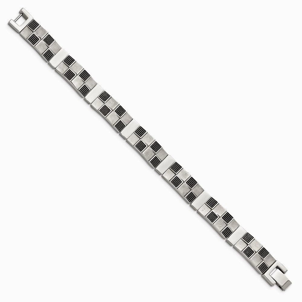 Stainless Steel Antiqued Brushed and Polished Bracelet