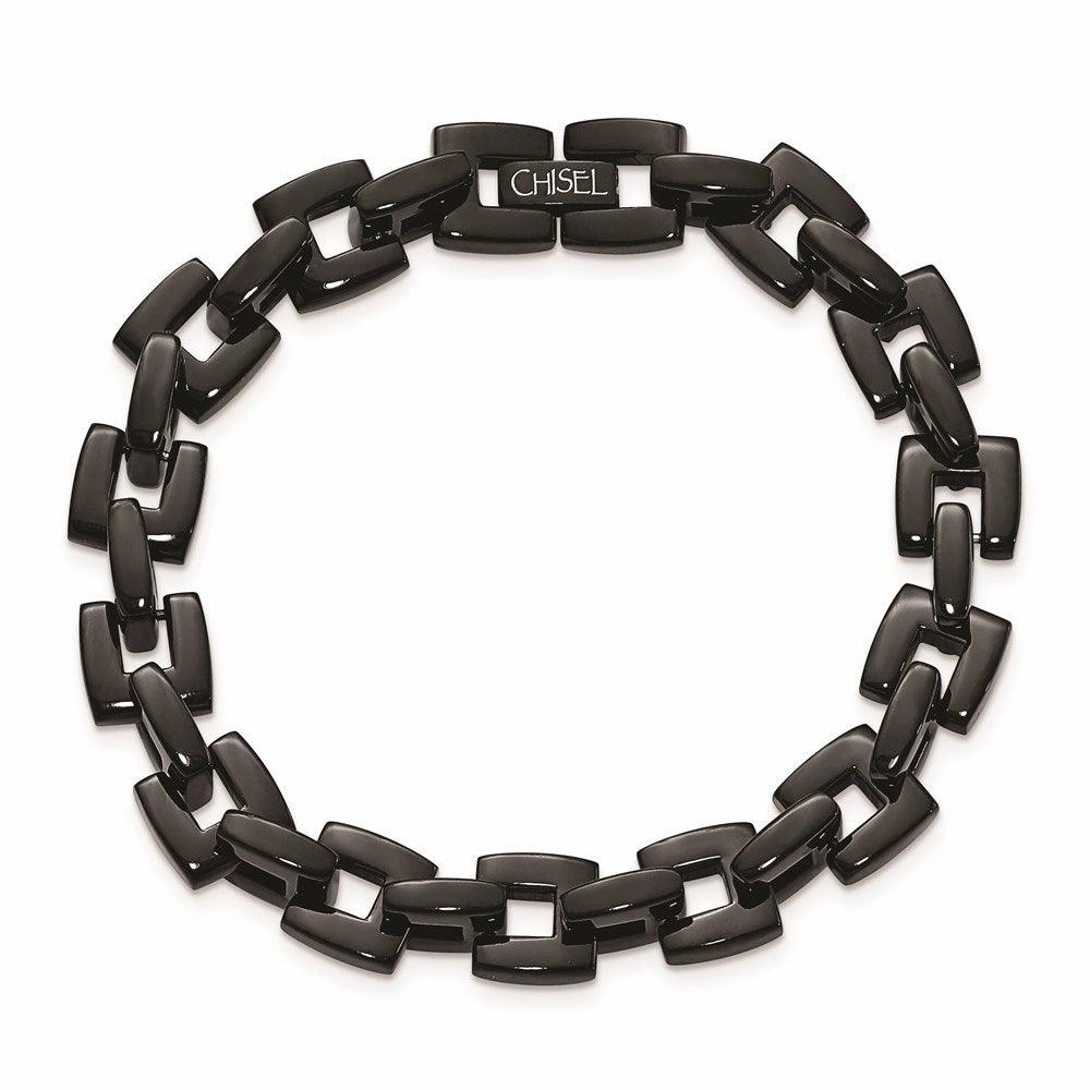 Stainless Steel Black IP-plated 8.5in Bracelet