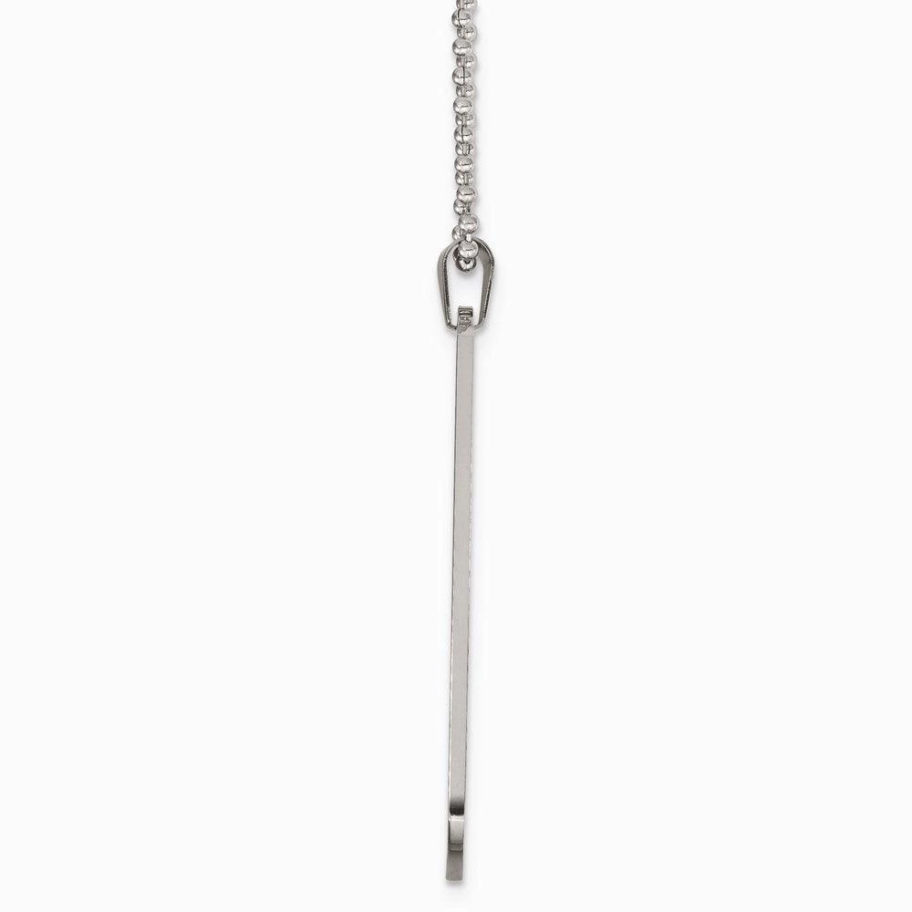 Stainless Steel Brushed & Polished Rounded Edge XLarge 2mm Dog Tag Necklace