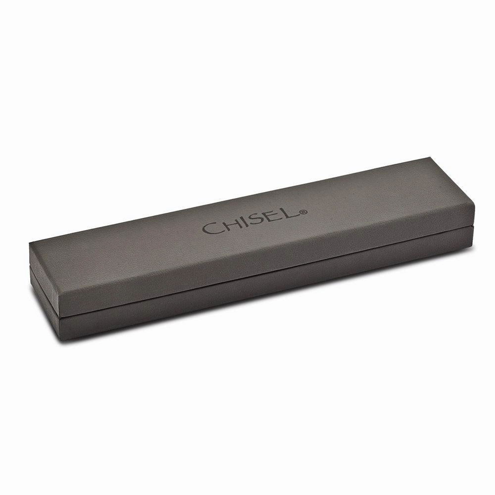Stainless Steel Brushed and Polished Black IP-plated w/ CZ Bracelet