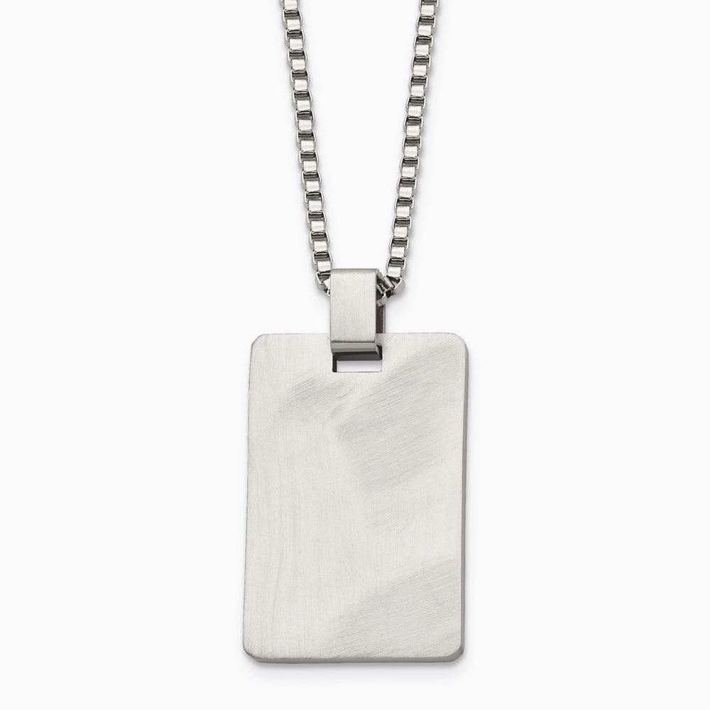 Stainless Steel Brushed and Scratch Finish Rectangle Necklace