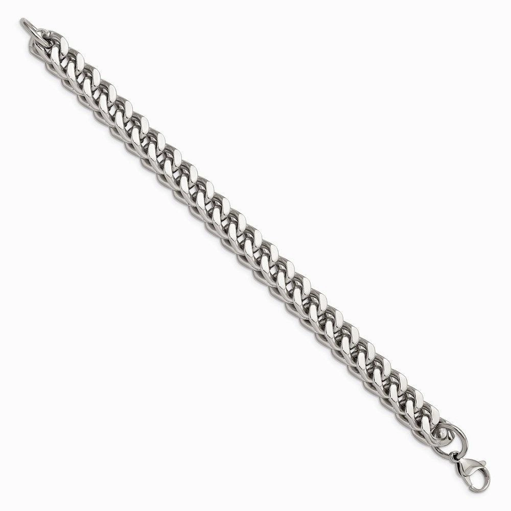 Stainless Steel Heavy Wheat 9.5in Bracelet