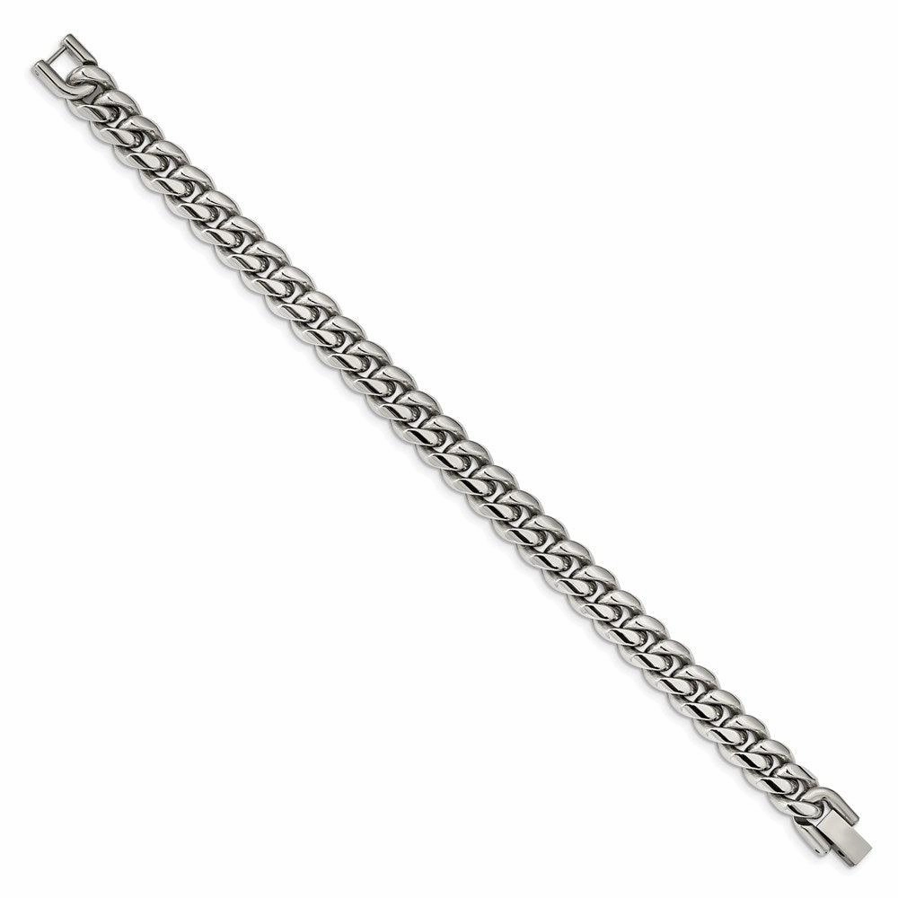 Stainless Steel Polished 8.25in Curb Chain Bracelet