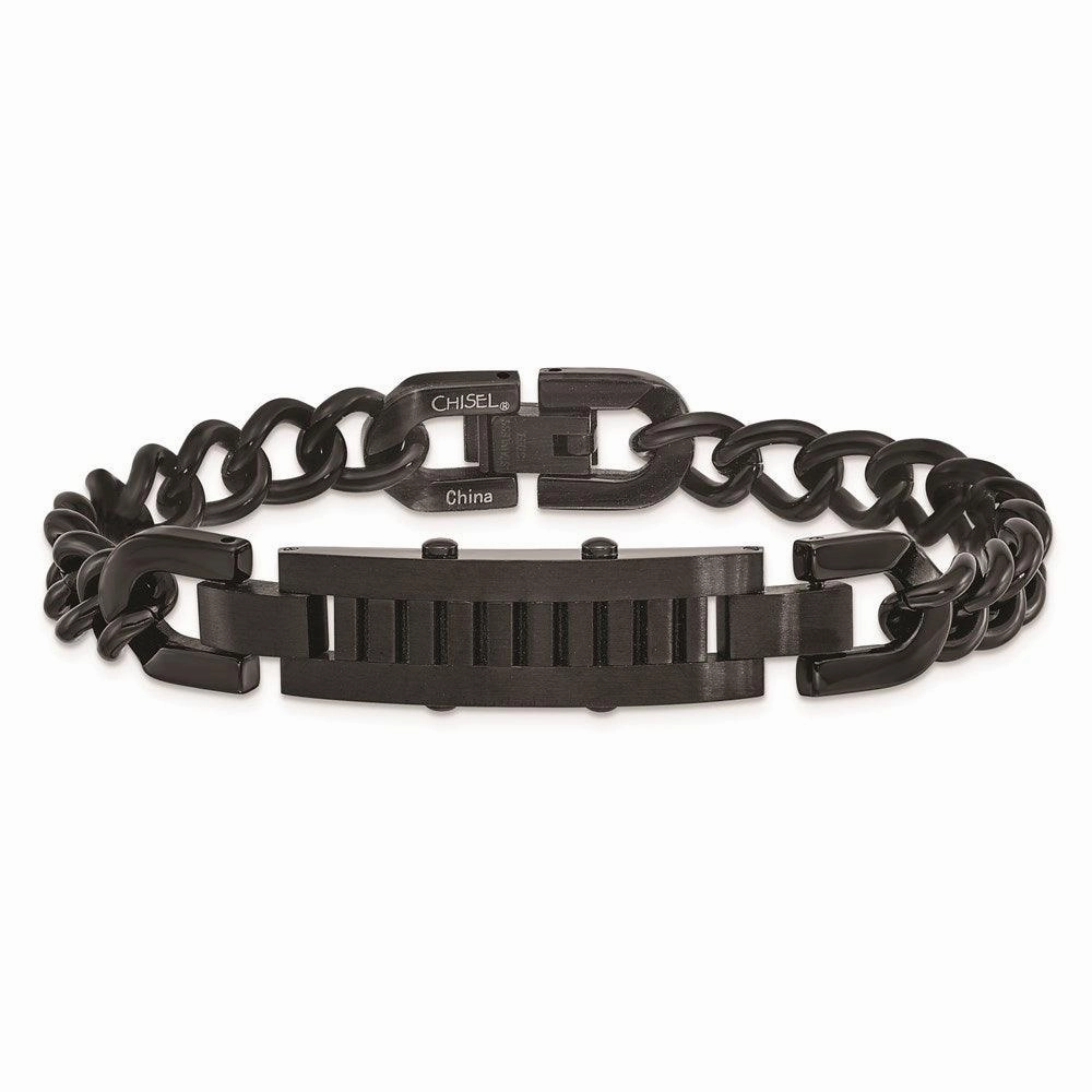 Stainless Steel Polished and Brushed Black IP-plated Bracelet
