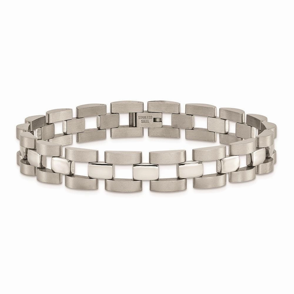 Stainless Steel Polished and Matte Link Bracelet