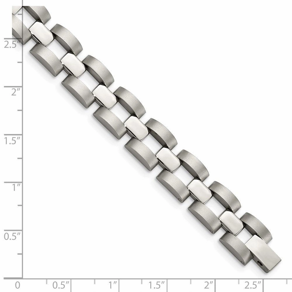 Stainless Steel Polished and Matte Link Bracelet