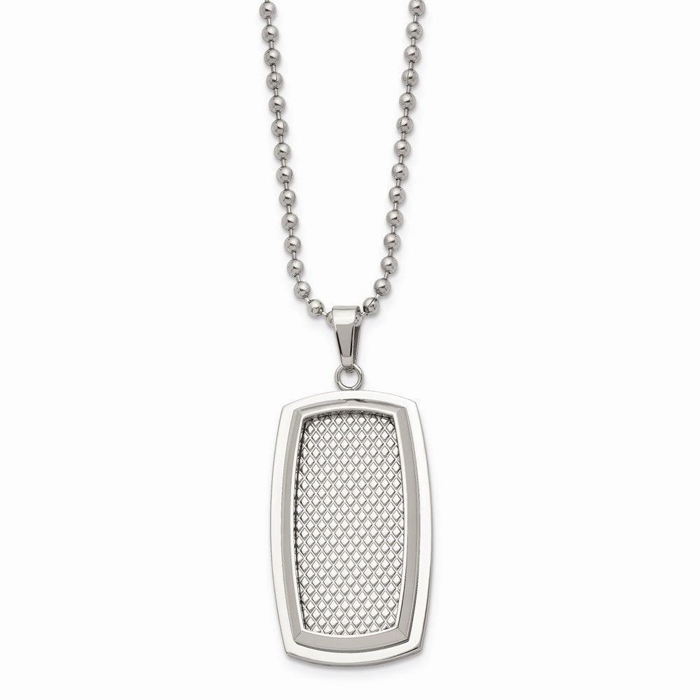Stainless Steel Polished and Textured Necklace