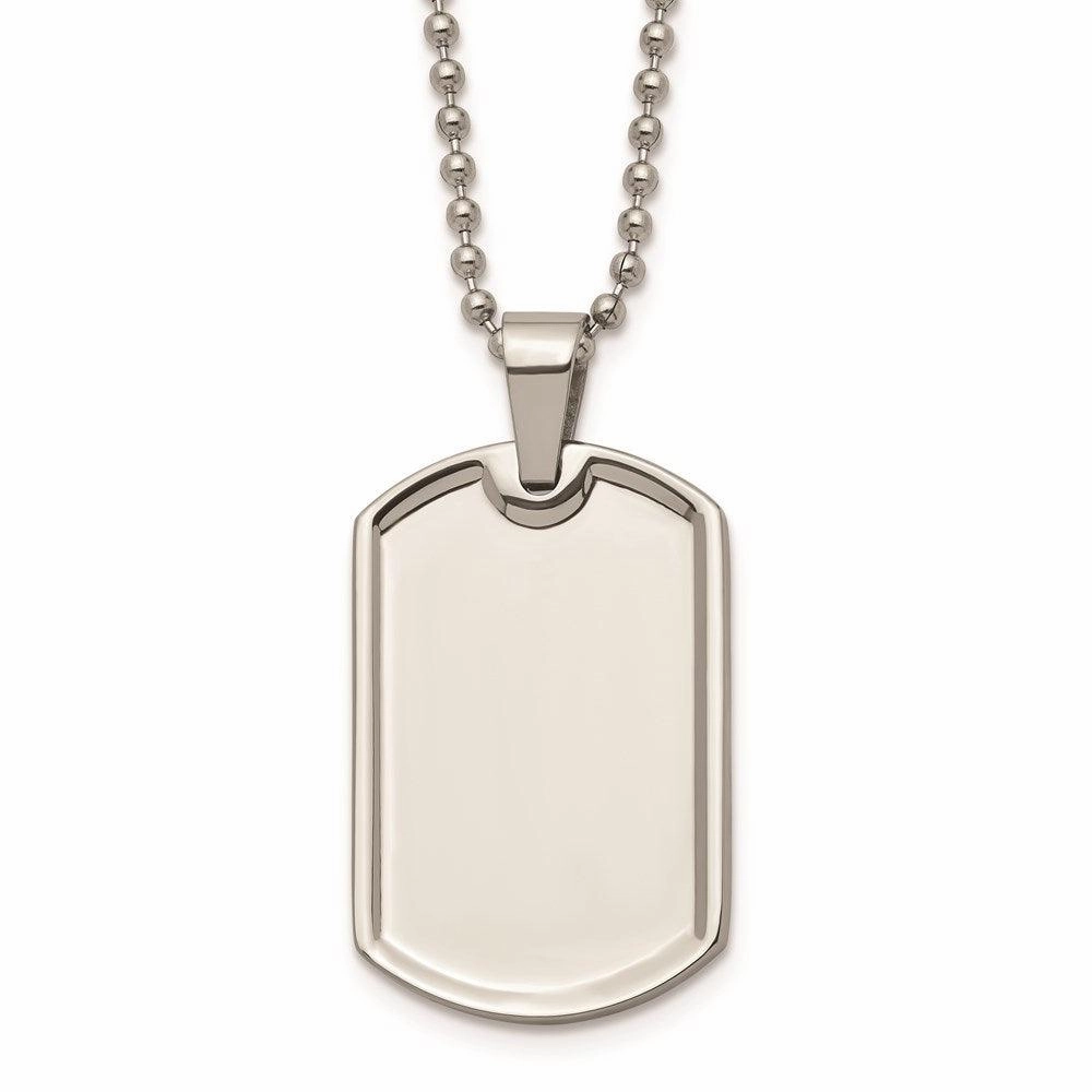 Stainless Steel Polished Dog Tag Necklace