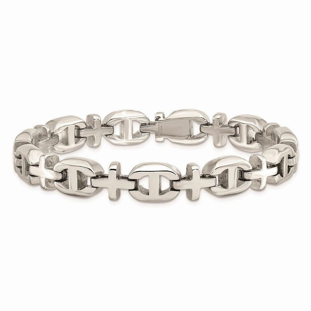 Stainless Steel Polished Fancy 8.5in Bracelet