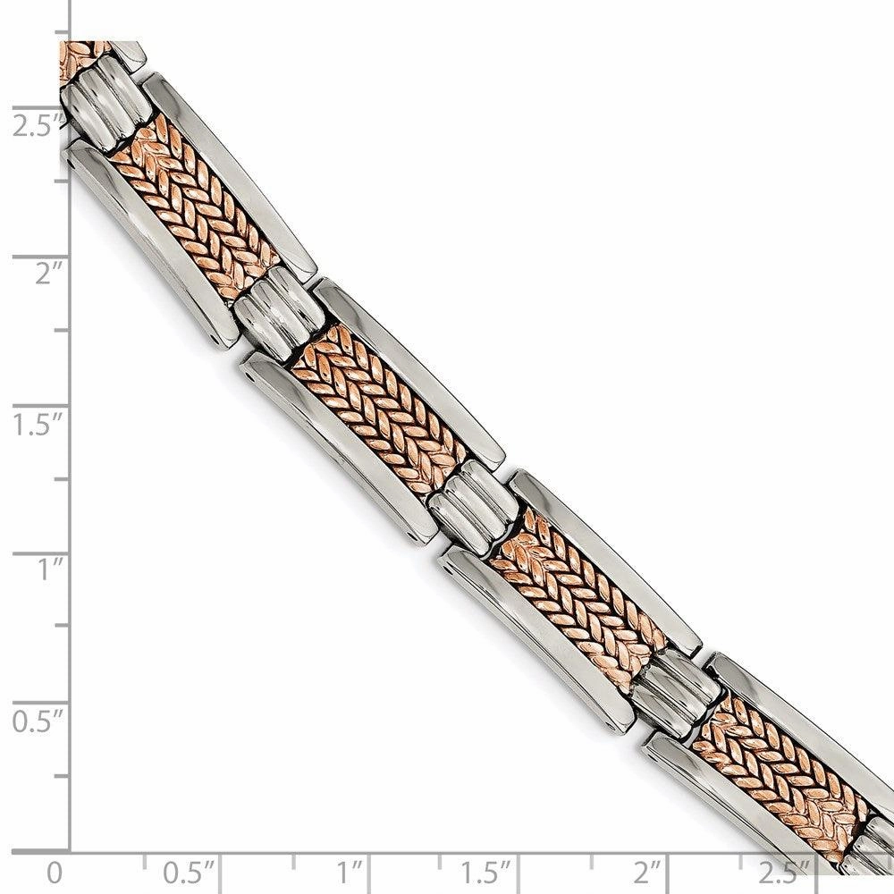 Stainless Steel Polished Rose IP-Plated Bracelet