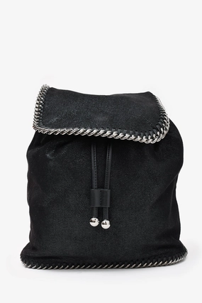 Stella McCartney 2015 Black Faux Leather Falabella Backpack