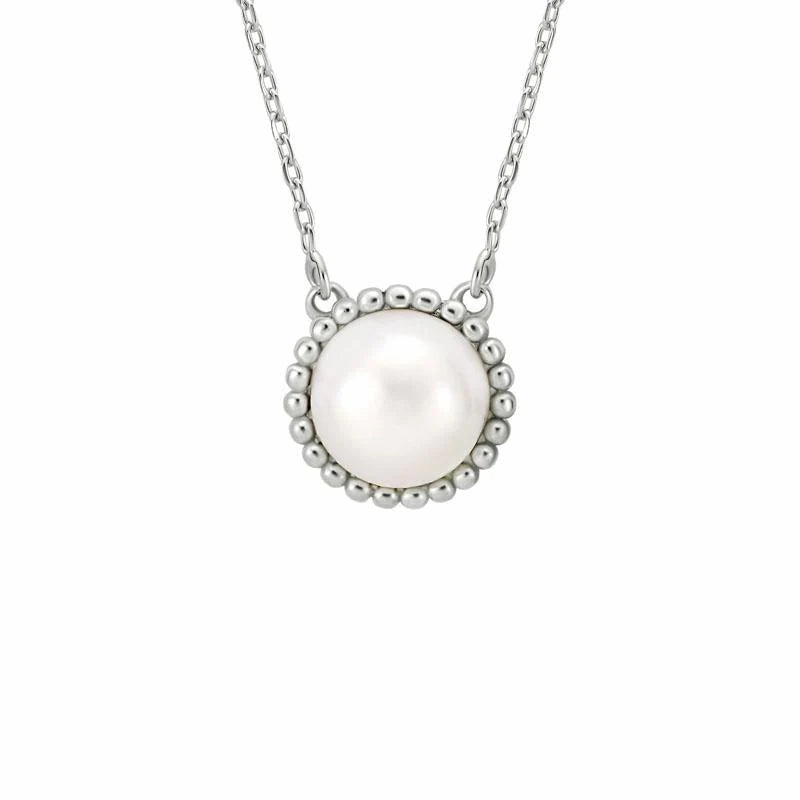 Sterling Silver Pearl Pendant Necklace