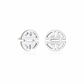 Sterling Silver Shou Stud Earrings