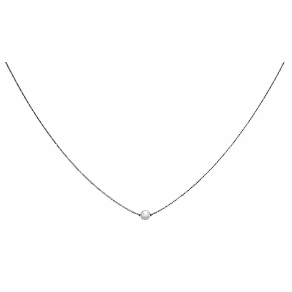 Sterling Silver Single Bead Necklace