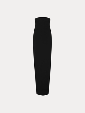 Strapless Draped Column Gown