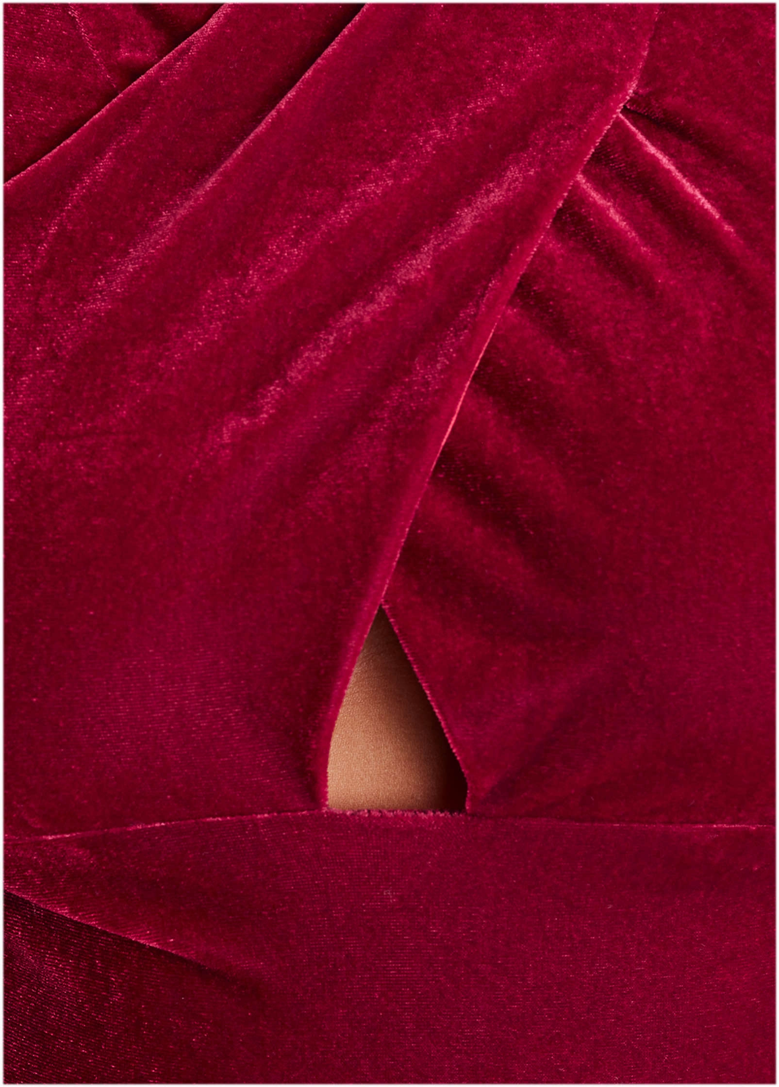Stretch Velvet Cutout Dress - Haute Red