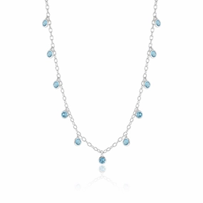 Swiss Blue Topaz Dewdrops Necklace