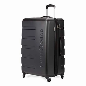 SWISSGEAR 7366 Hardside Expandable Luggage with Spinner Wheels (Medium Checked, Black)
