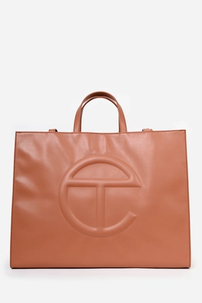 Telfar Brown Vegan Leather Large Shopping Tote