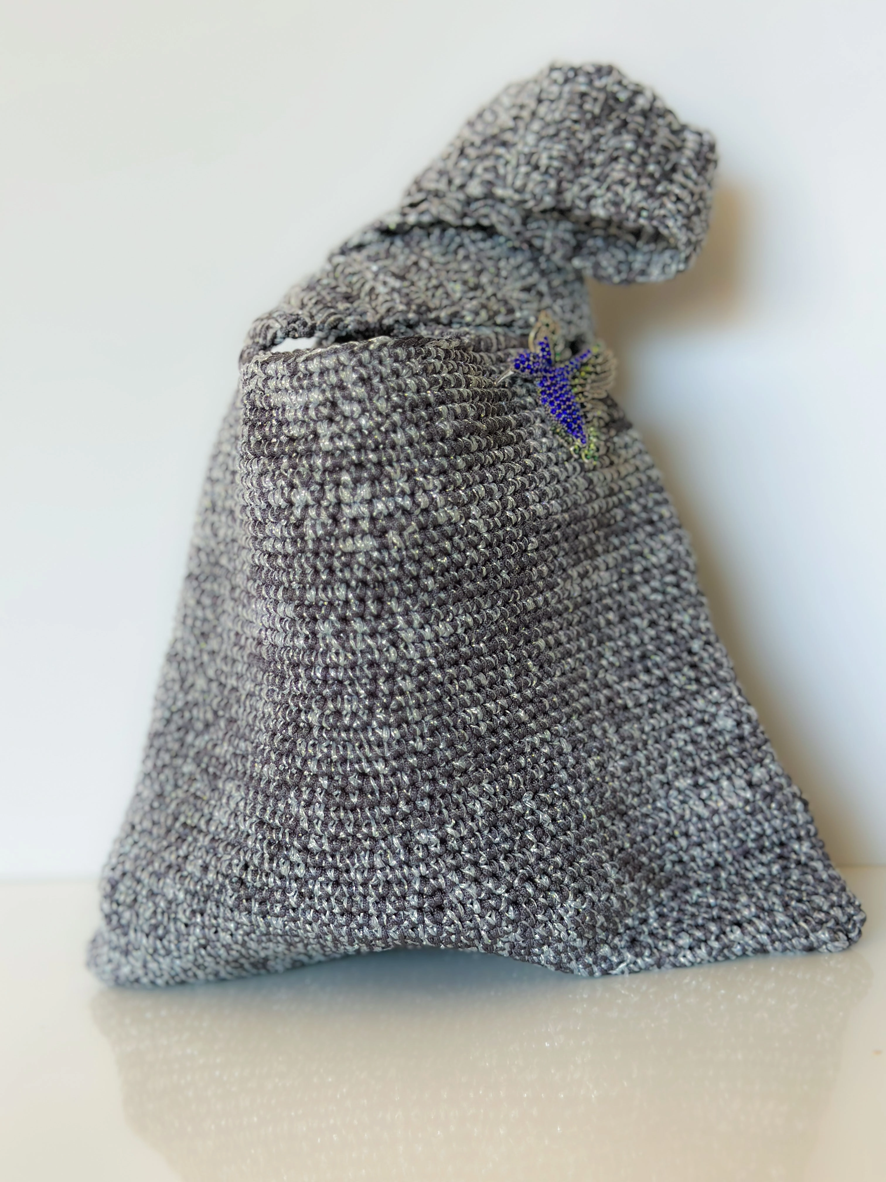 Therese Handwoven Bag -Grey/Silver
