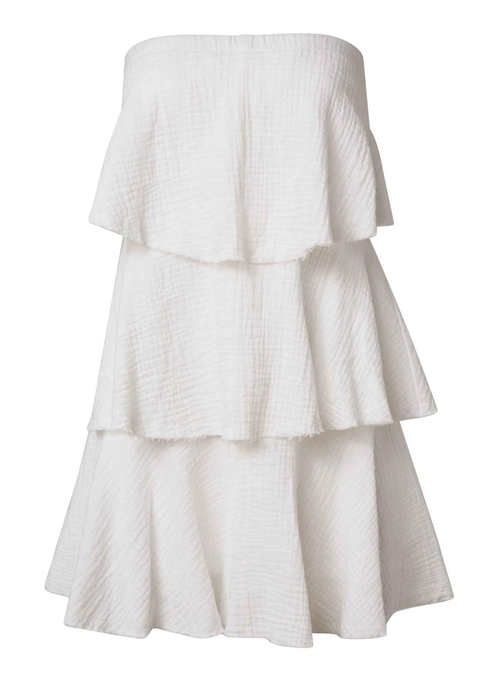 Tiered Ruffle Mini Dress - White