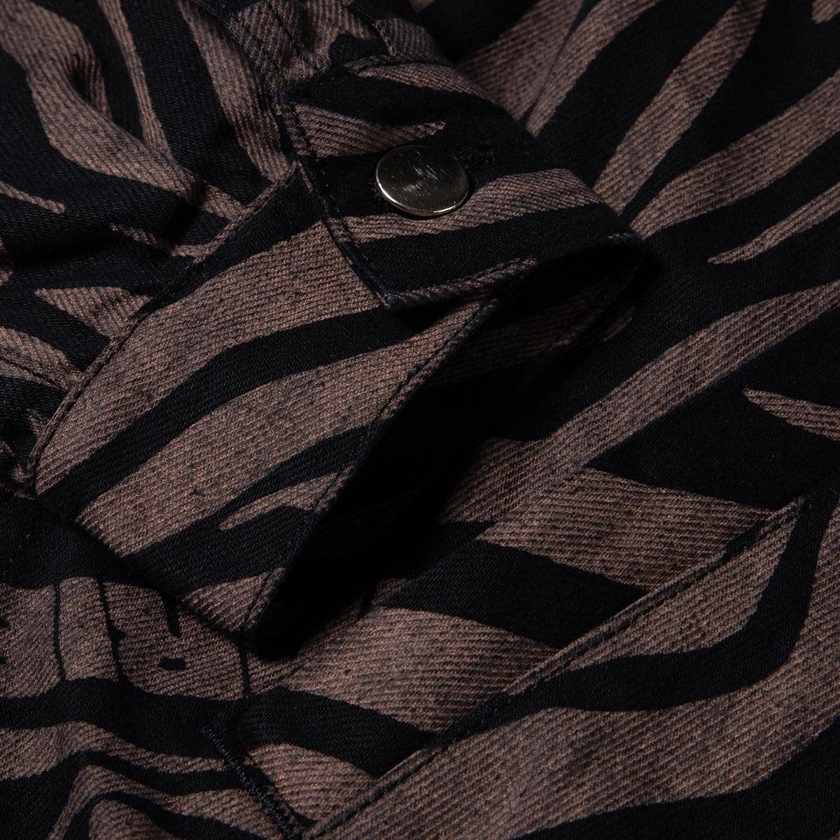 Tiger Print Zip-Through Jacket 'Black'