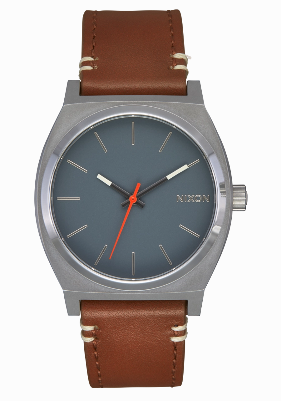 Time Teller Leather - Lt Gunmetal / Basalt / Sienna