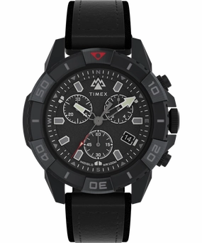 Timex Expedition 42mm Leather Black Dial Watch TW2W16000