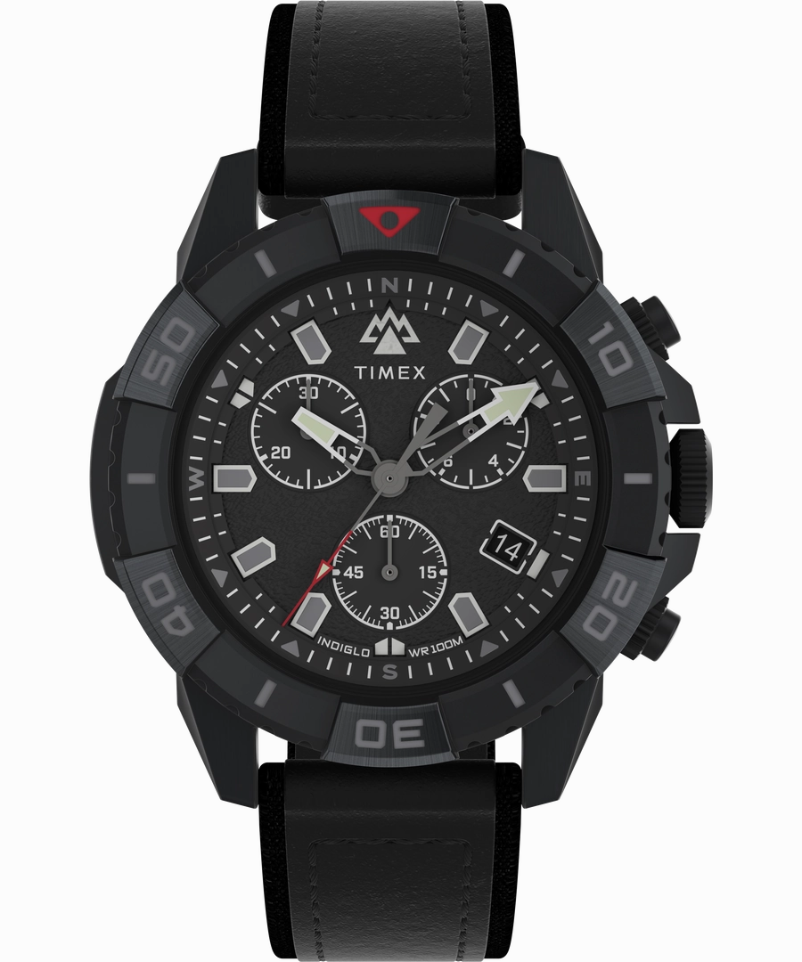 Timex Expedition 42mm Leather Black Dial Watch TW2W16000