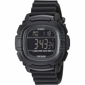Timex Men's Watch - Command Alarm Black Silicone Strap Digital Dial | TW5M26100JT