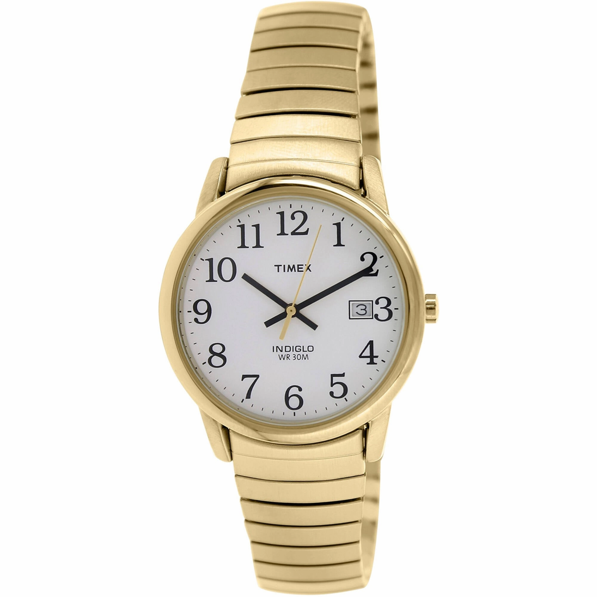 Timex Men's Watch - Easy Reader White Dial Plated Stainless Steel Bracelet | T2N090