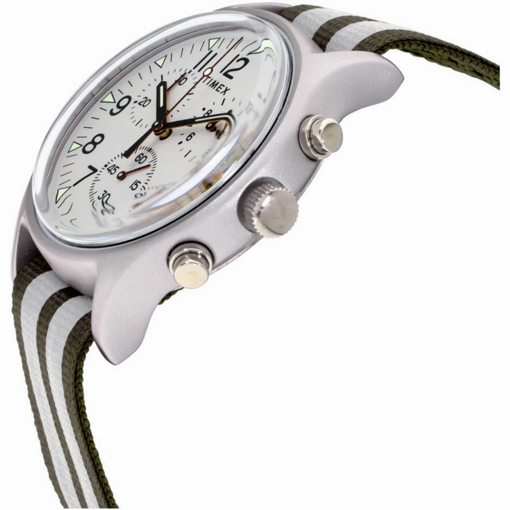 Timex Men's Watch - MK1 Chronograph Quartz Green and White Nylon Strap | TW2R81300