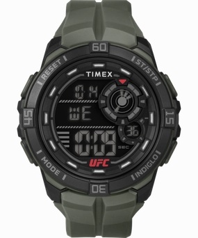 Timex UFC Rush 52mm PU Olive Green Strap Men's Watch TW5M59400