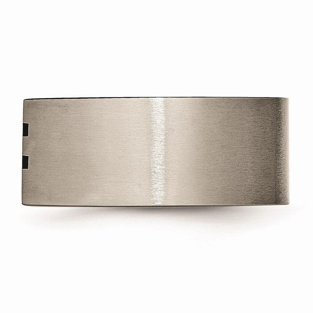 Titanium 10mm Black Enamel Stripes Brushed Band | TB250