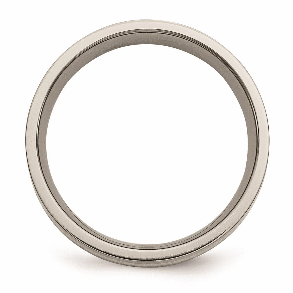 Titanium 14k Yellow Inlay Flat 6mm Polished Band | TB219